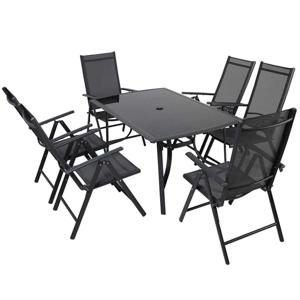 Juego De Comedor Para Terraza Casanova Anker 6 Sillas Negro