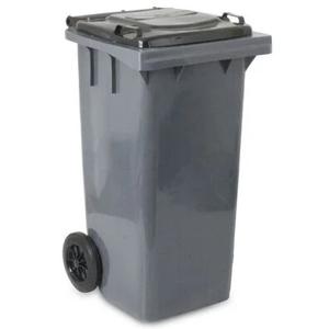 Basurero Tapa Y Ruedas 120 Litros Industrial Gris Cotidiana