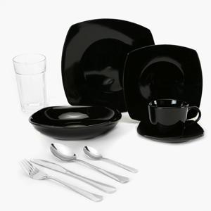 Set Vajilla 60 Piezas Black Porcelana Attimo