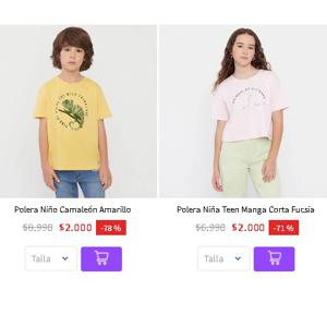 Variedad De Poleras Niños Corona En Oferta