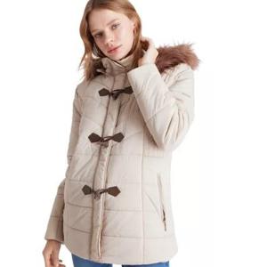Parka Larga Con Gorro Piel Removible Y Alamares XL