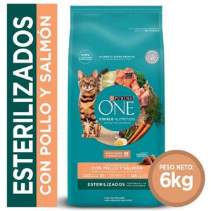 Purina One Alimento Premium Para Gatos Esterilizados Sabor Salmon 6Kg