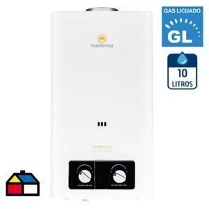 Calefont Eléctrico Tiro Natural 10 Litros Gas Licuado Mademsa