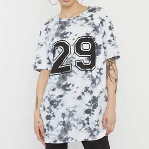 Polera Mujer Oversize Tie Dye Celeste