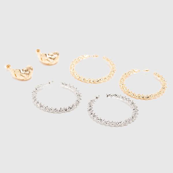 Dahla Pack De Aros Argollas Dorado Y Plateado