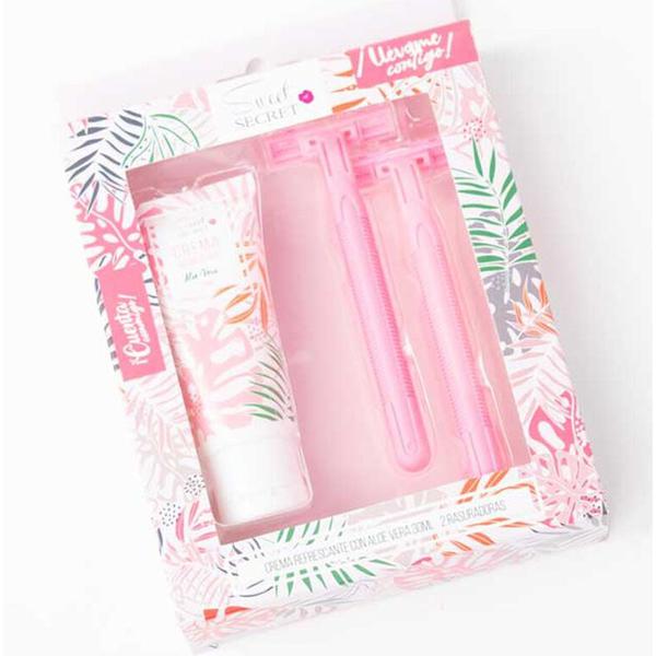 Crema Refrescante con Aloe Vera 30 ml + 2 Rasuradoras Sweet Secret