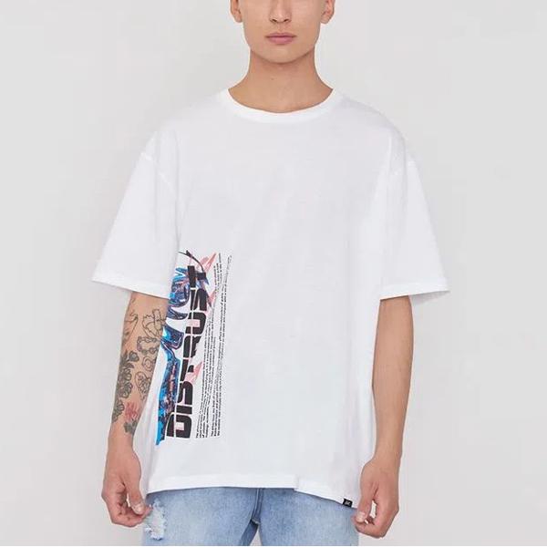 Polera Hombre Focal Print Distrust Blanco Corona