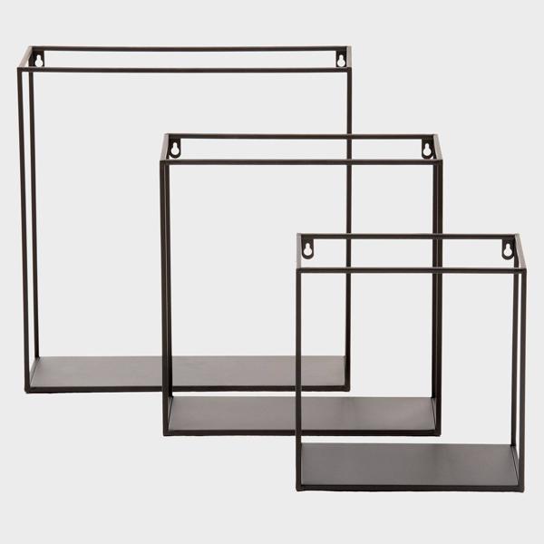 Organizador Set 3 Repisas Colgantes Cuadradas Metal