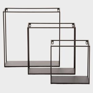 Organizador Set 3 Repisas Colgantes Cuadradas Metal