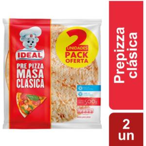 Masa Pizza Clásica 2 Unidades, 500g Cada Una, Ideal, 2 Pack