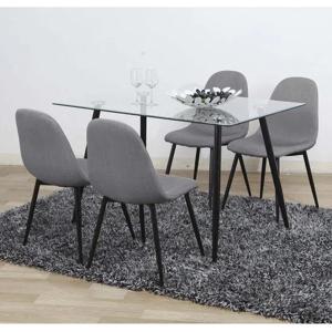 Comedor 4 Sillas Cleto Gris/Negro M+Design