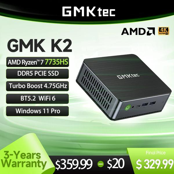 Mini Pc Gamer AMD Ryzen 7 7735HS DDR5 16GB, 512GB SSD, Window 11 Pro WiFi6