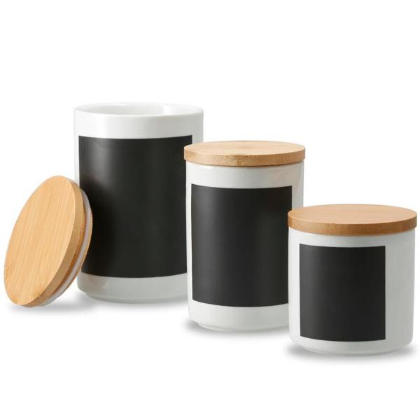 Set De Canister Pizarra / 3 Piezas Azhome