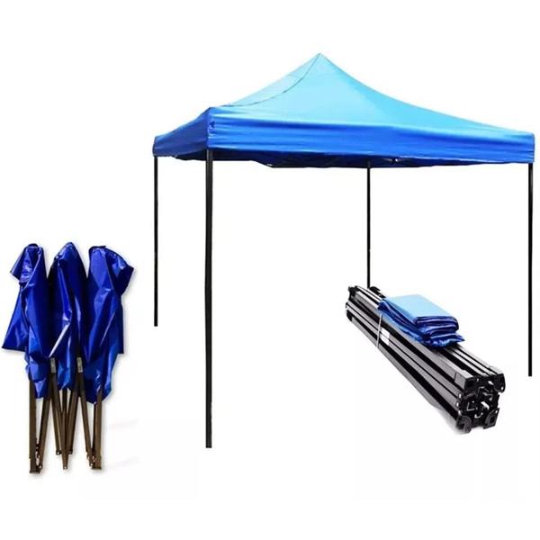 Toldo Plegable Azul 3x3 Metal Lona 18kg