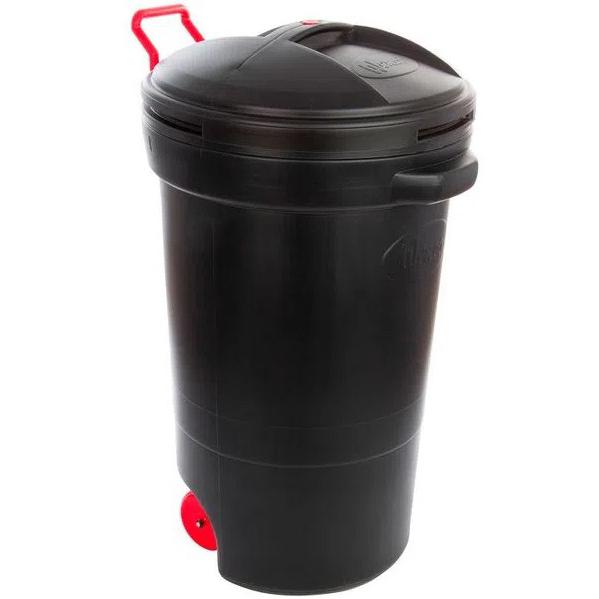 Basurero Industrial 125 Litros Con Ruedas Negro Wenco
