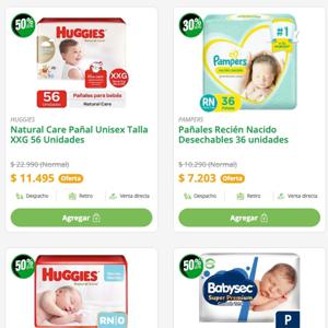 Pañales Infantiles Variedades Con Hasta 50% De Descuento