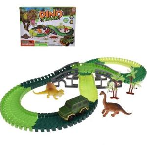 Pista Flexible Dinosaurio 137 Piezas Con Luces Ansaldo