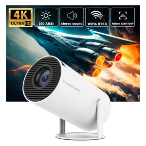 Proyector Portatil Android 1280x720P, Soporta 4K, Wifi6, 200ANSI, BT5.0
