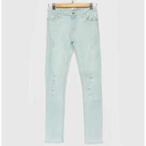 Jeans Niña Tiro Alto Skinny Roturas Algodón Eleven
