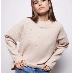 Sweater Con Aplicación Perlas Alaniz Talla XL Y 2XL