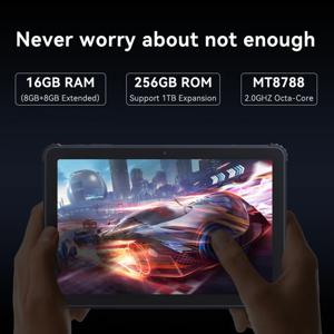 Tablet Cubot Android 13, IP68, 16GB RAM, ROM 256GB, FHD+ de 10,1",10600 mAh, GPS