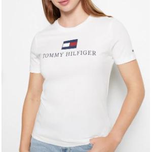 Polera Organica Con Logo Y Bandera Tommy Hilfiger