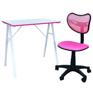 Combo Ripley Home Escritorio Con Silla Rosado Clare