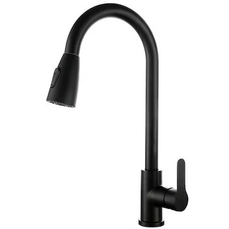 Llave Grifería Lavaplatos Monomando Cuello Extraíble Negro Tap02 Weekend