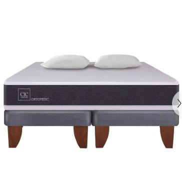 Cama Europea New Ortopedic 2 Plazas BD + Almohadas, CIC