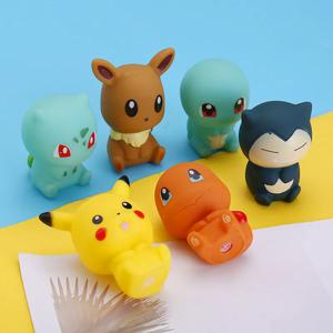 Set Figuras Pokémon De baño Pikachu, Bulbasaur, Charmander, Squirtle, Eevee, Snorlax