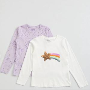 Polera Bipack Estampada y Lentejuelas Tribu