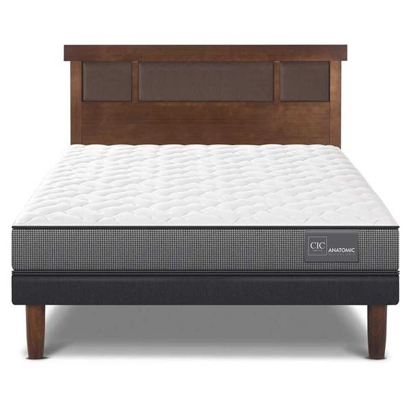 Cama Europea 2 Plazas Anatomic + Respaldo New Dublin Caramelo, CIC