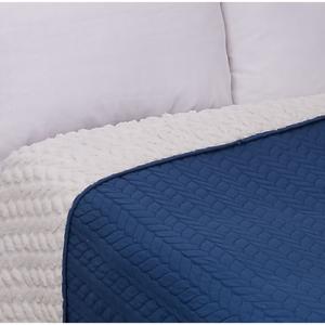 Cubrecama Color Sherpa Espiga Blue 1,5 Plazas, Casanova.