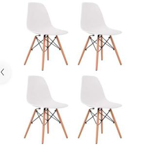 Pack De 4 Sillas Eames Clasica DSW Blanca Lumax