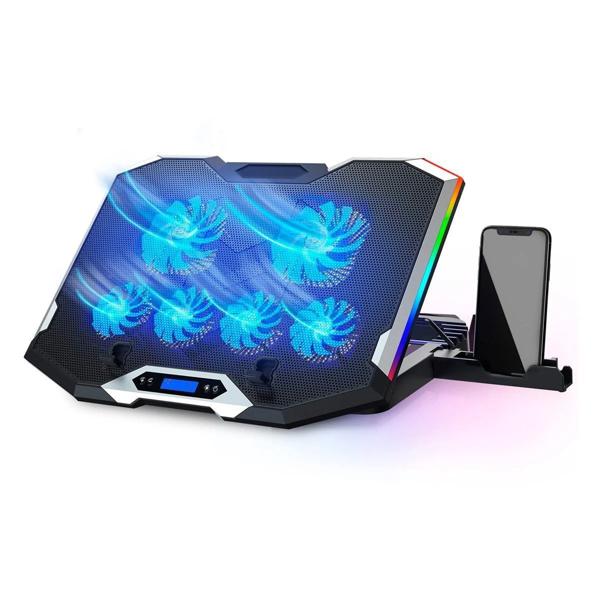 Base Cooler 6 Ventiladores Enfriador Notebook Lcd Luz RGB