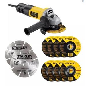 Esmeril Angular Stanley Sg7115v10-B2 4 1/2 750w Incluye 10 Discos