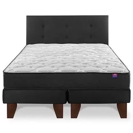 Cama Europea 2 P Therapedic Plus 150x200 CM Flex + Respaldo Negro Royal