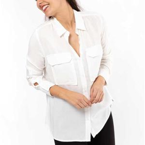 Blusa Manga Larga Bolsillos Mujer Zibel