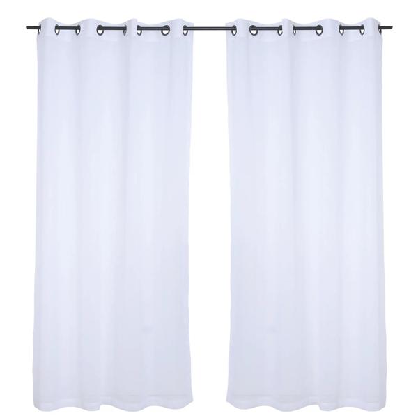 Set Cortinas Lino-Argolla 140x220 Blanca Mashini