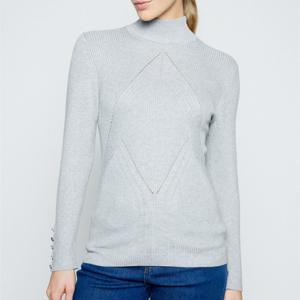 Sweater Diseño Acanalado Y Botones En Puños Evoque