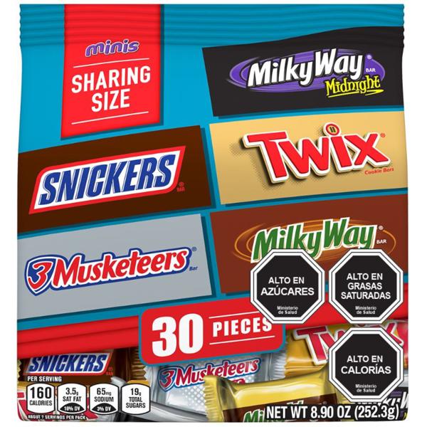Pack Choco Snickers-Twix-Milkyway-Musketeers, 252 g