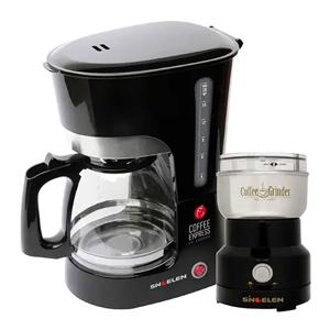 Combo Sindelen Cafetera CF-1500NG 1,8 Litros Negro + Molinillo MOL-165