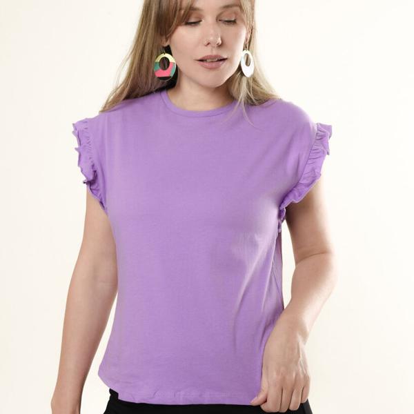Polera Mujer Mangas Vuelos Colores