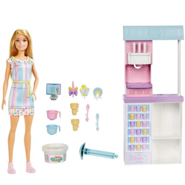 Muñeca Barbie Set Heladería Con Muñeca Barbie
