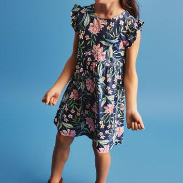 Vestido Estampado Flores Vuelitos Tribu