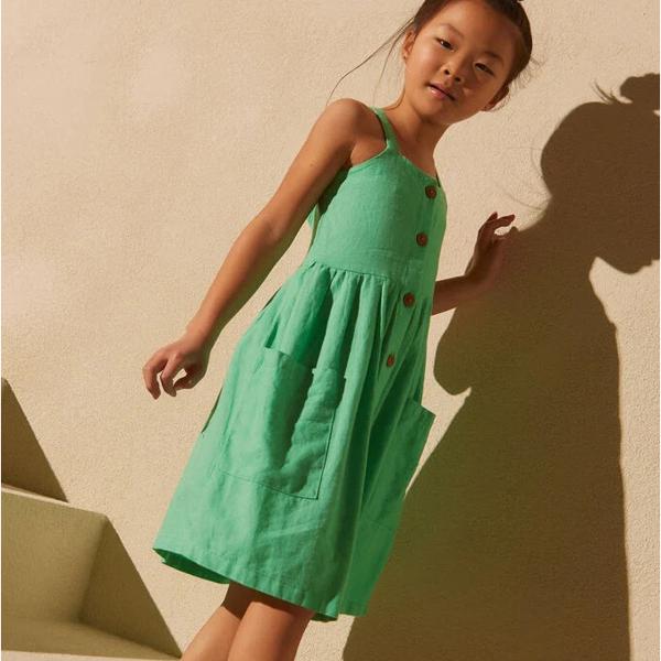 Vestido Lino Botones Tribu