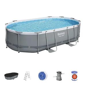 Piscina Power Steel Ovalada Bestway Gris 488*347*107