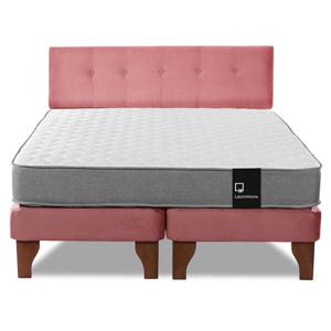 Cama Europea Zen Best Tela Velvet Palo Rosa 2pza Respaldo