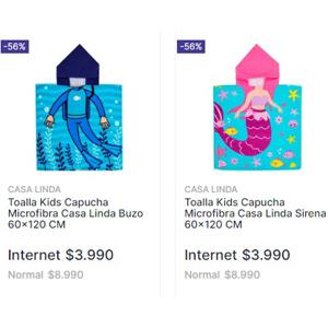 Toalla Kids Capucha Microfibra Casa Linda 60x120 CM