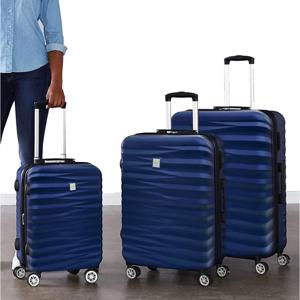 Set 3 Maletas De Viaje Con Seguro Combinación Diseño Azul